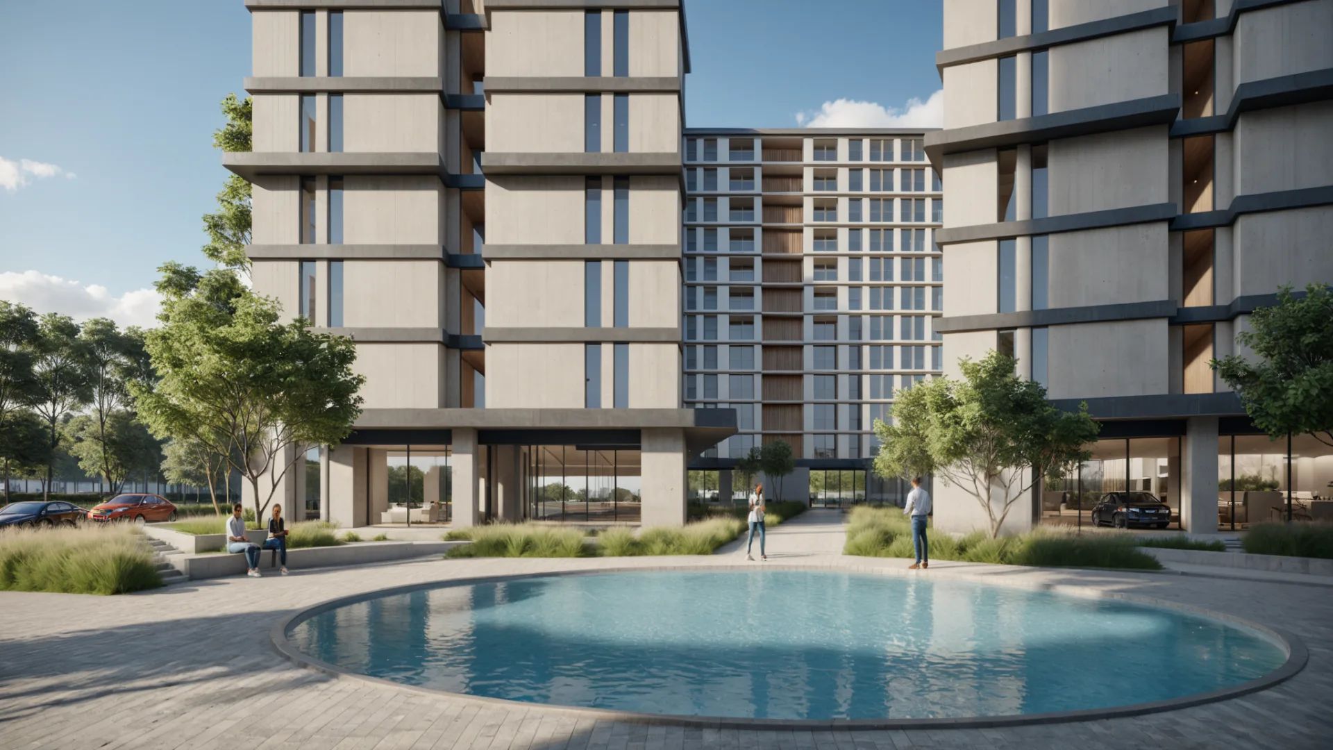 Ikora Maltepe, havuz ve bloklar arası avlu